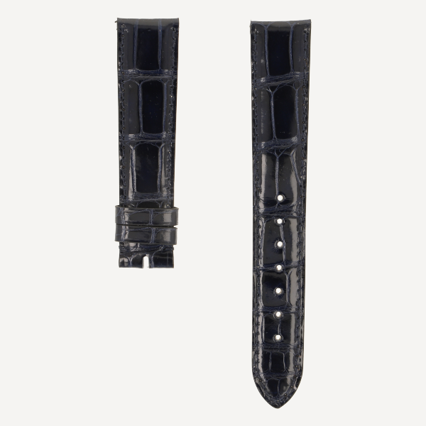 Alligator FC brillant Classic, Breite 18/16, Länge 115/75, Farbe dunkelblau, Naht ton in Ton
