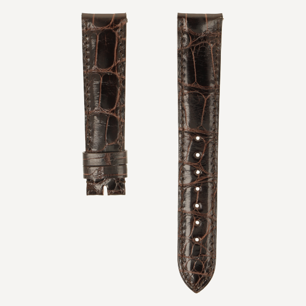 Alligator FC brillant Classic, Breite 18/16, Länge 115/75, Farbe dunkelbraun, Naht ton in Ton
