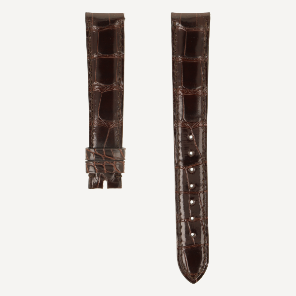 Alligator FC brillant Classic, Breite 16/14, Länge 115/75, Farbe dunkelbraun, Kautschukrondell, Ton in Ton