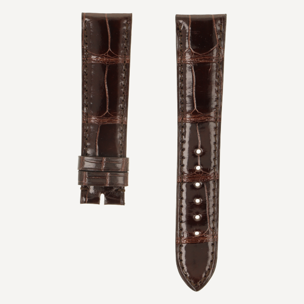 Alligator FC brillant Classic, Breite 18/16, Länge 105/70, Farbe dunkelbraun, Naht ton in Ton