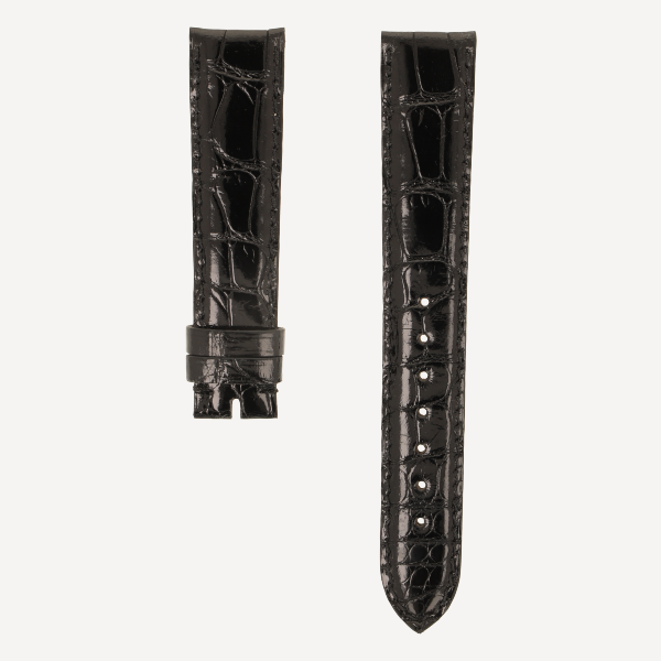 Alligator FC brillant Classic, Breite 18/16, Länge 115/75, Farbe schwarz, Naht ton in Ton
