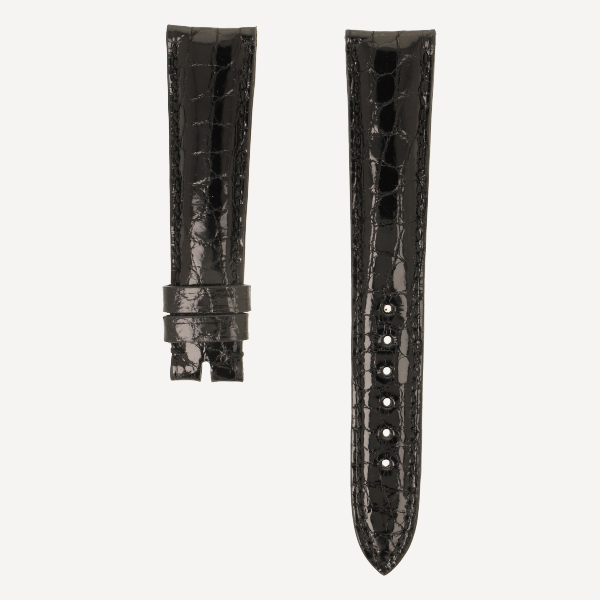 Alligator FC brillant bombé, Breite 17/14, Länge 105/70, Farbe schwarz, Ton in Ton