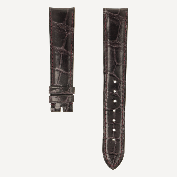 Alligator FC brillant Classic, Breite 18/16, Länge 115/75, Farbe prune, Naht ton in Ton